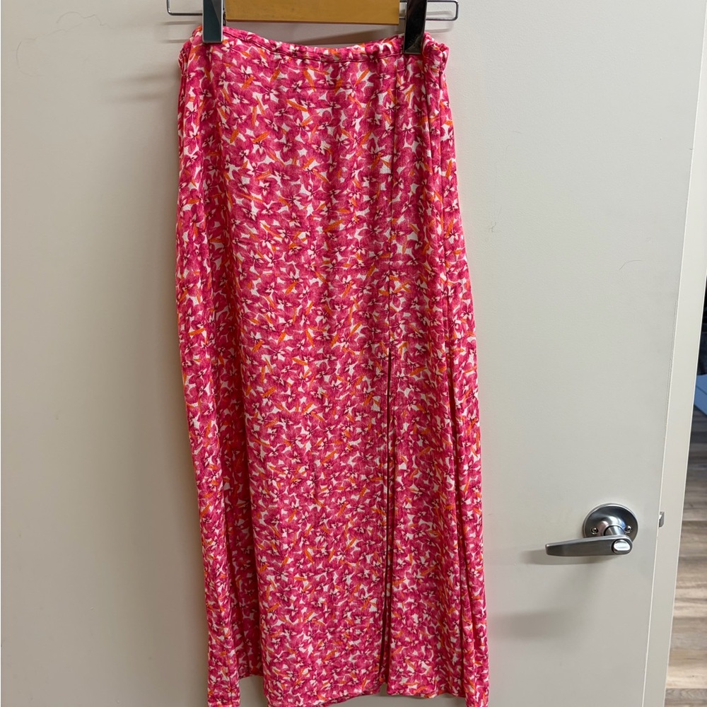 Pink Floral Maxi Skirt